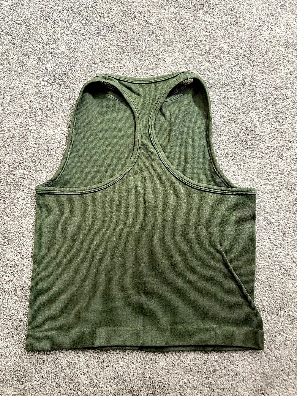 Free People Clean Lines Racerback Tank Olive Ribbed - Picture 2 of 3